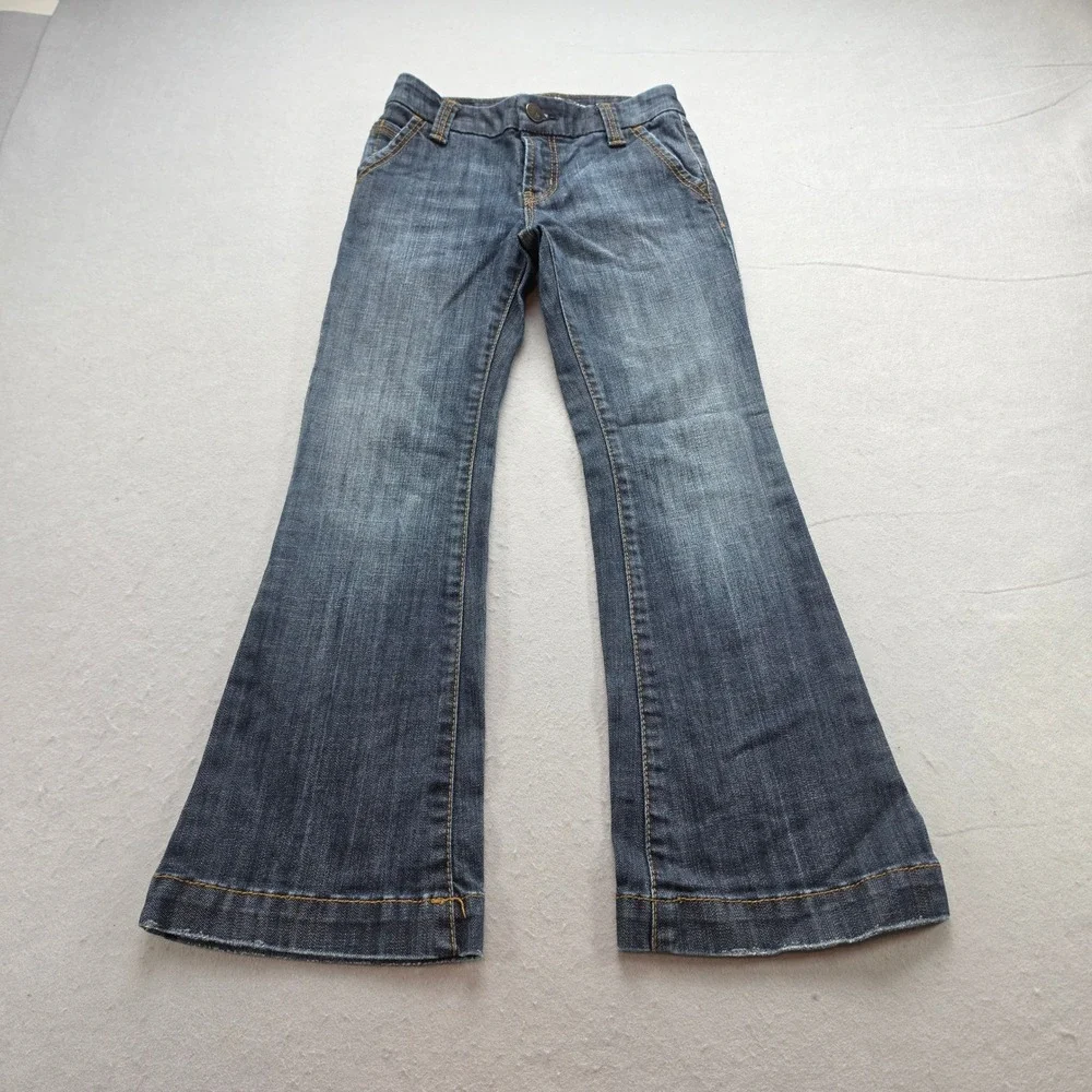 Los !iT Jeans Angeles Girls Size 7 Dark Wash Flare Leg Denim Blue Jeans